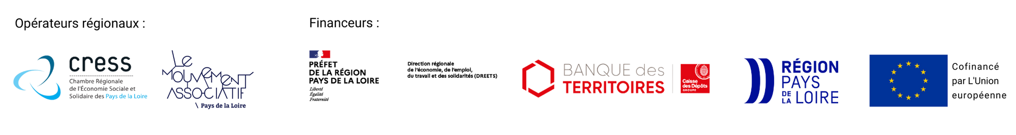 Liste des financeurs