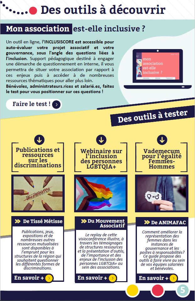 Page des outils du livret