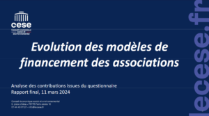 Première page du rapport de la consultation du CESE sur le financement associatif